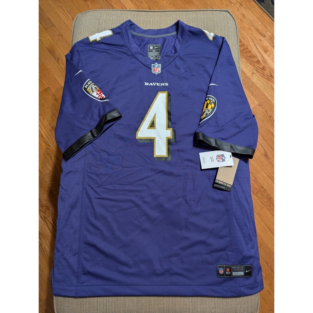 NEW Nike Baltimore Ravens Zay Flowers #4 Purple Men's XXL Jersey (MSRP $130)